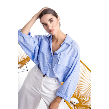 Dame Blanche blouse blauw