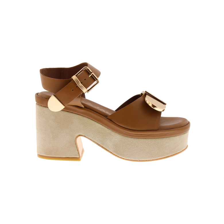 Janet & Janet sandals cognac 1