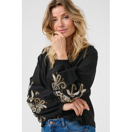 Cream bluse schwarz
