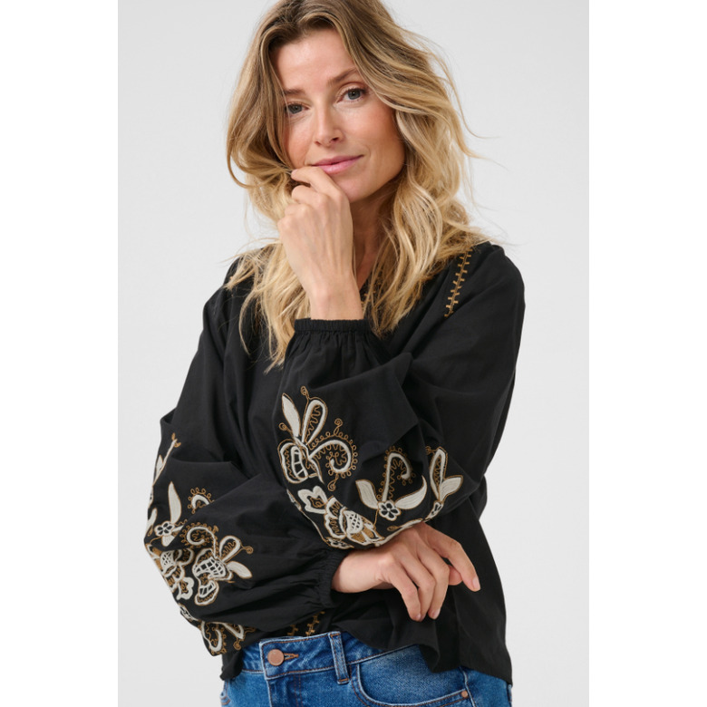Cream bluse schwarz 2