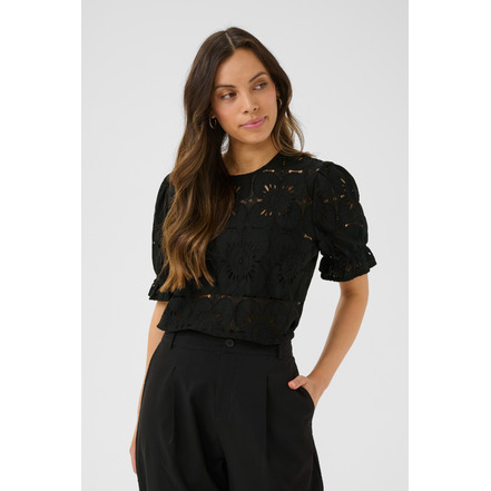 Cream bluse schwarz