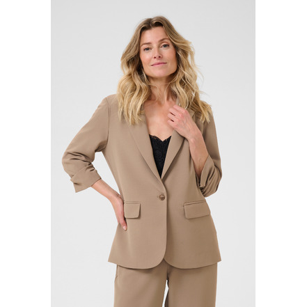 Cream blazer camel