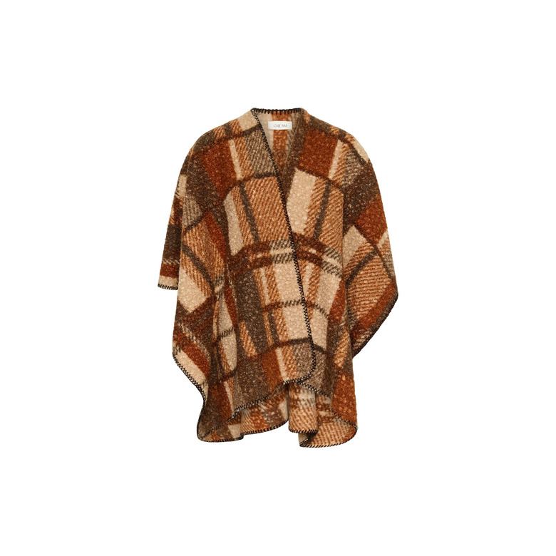 Cream poncho brown 1