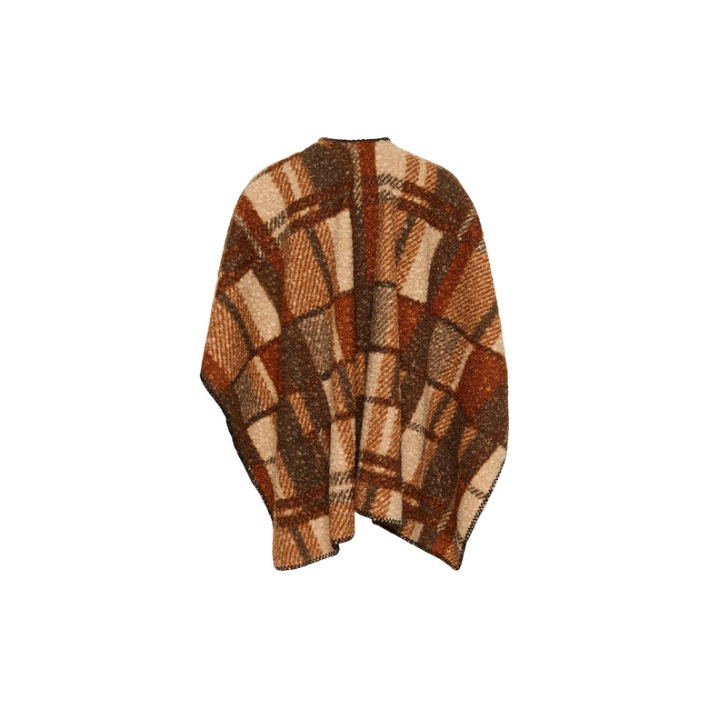 Cream poncho brown 2