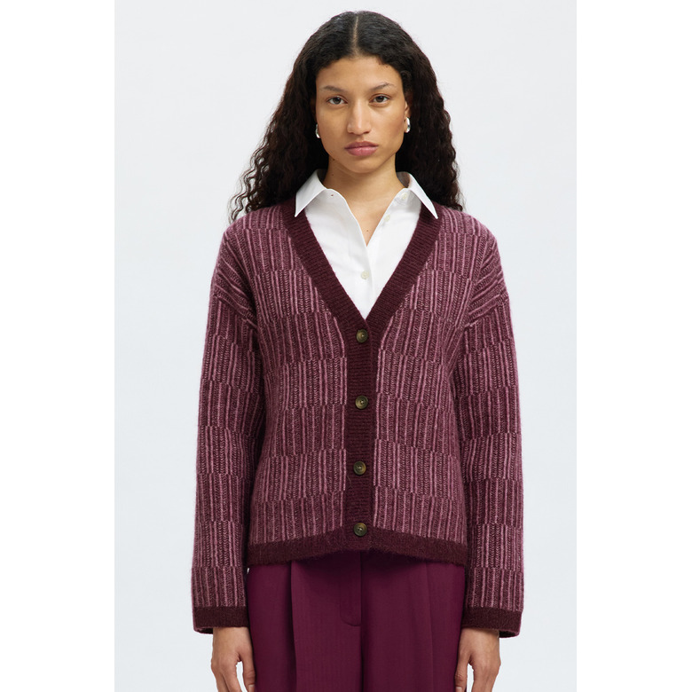 Selected Femme cardigan bordeaux 2