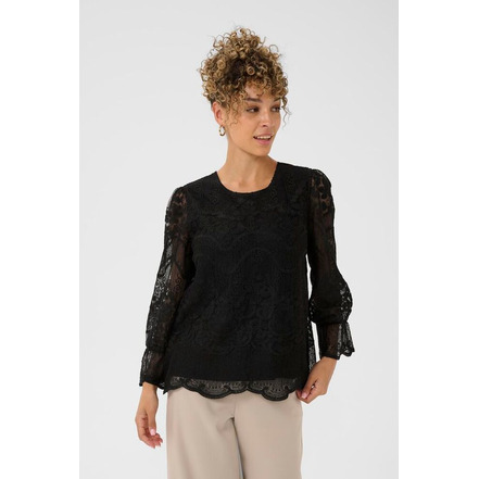 Cream bluse schwarz