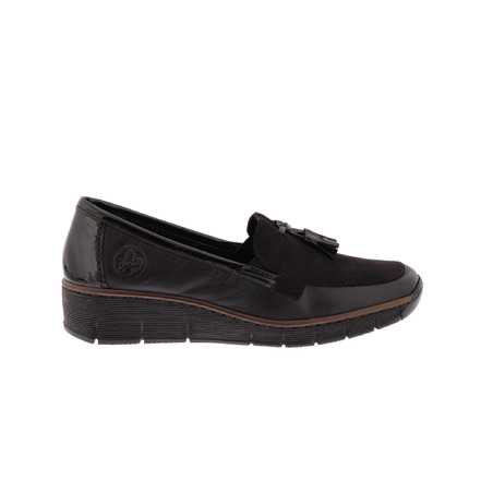 Rieker mokassins & halbschuhe schwarz