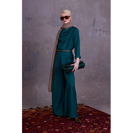 Nathalie Vleeschouwer chemisier vert