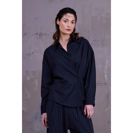 Nathalie Vleeschouwer chemisier bleu