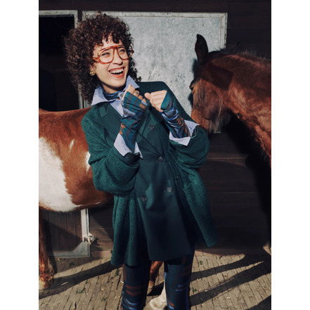 Nathalie Vleeschouwer chemisier vert