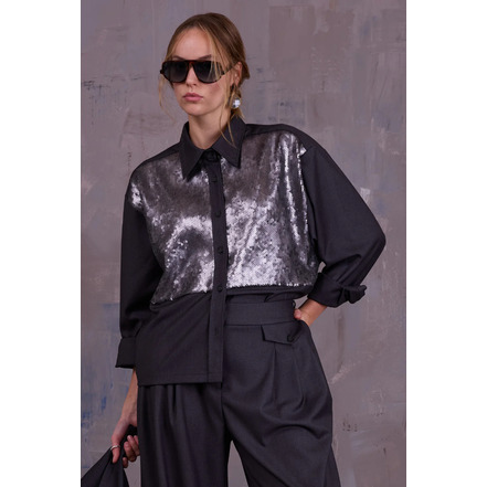 Nathalie Vleeschouwer chemisier gris