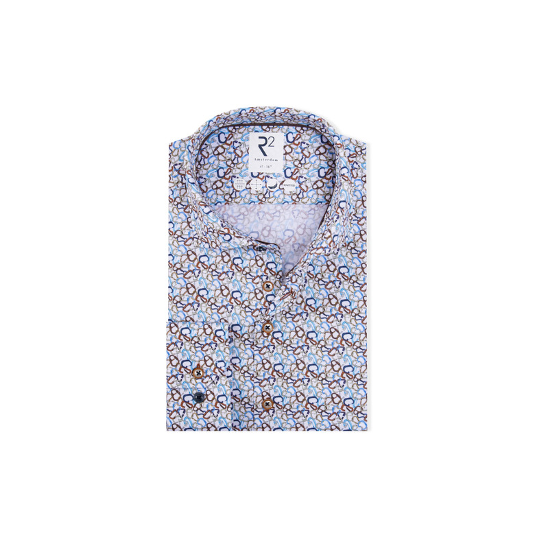 R2 Amsterdam hemd blauw