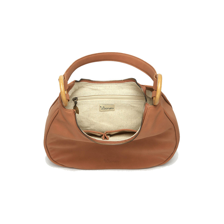 Woomen Vegan schultertasche braun 3