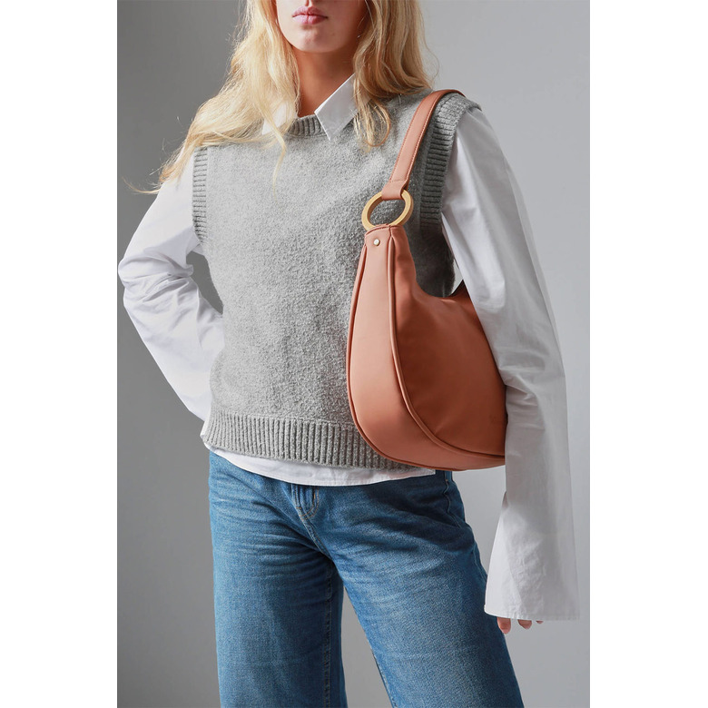 Woomen Vegan schultertasche braun 4