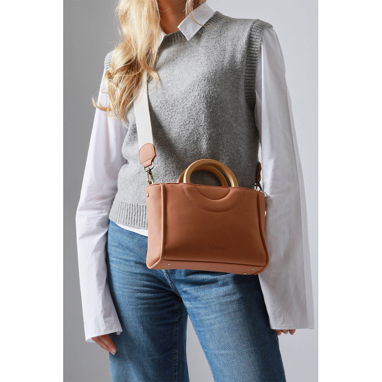 Woomen Vegan handtasche braun 4