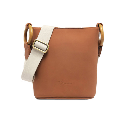 Woomen Vegan schultertasche braun