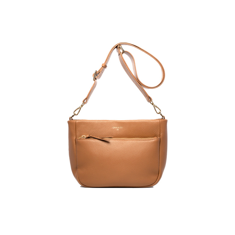 Crinkles Sibel crossbody camel 1