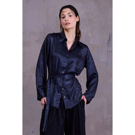 Nathalie Vleeschouwer chemisier bleu