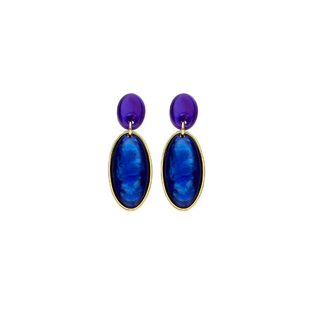 Les Cordes oorbellen blauw