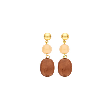 Les Cordes boucles d'oreilles brun