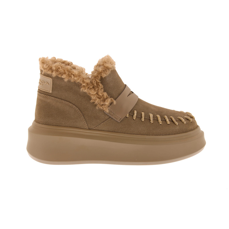 Tosca Blu enkellaarsjes taupe 1