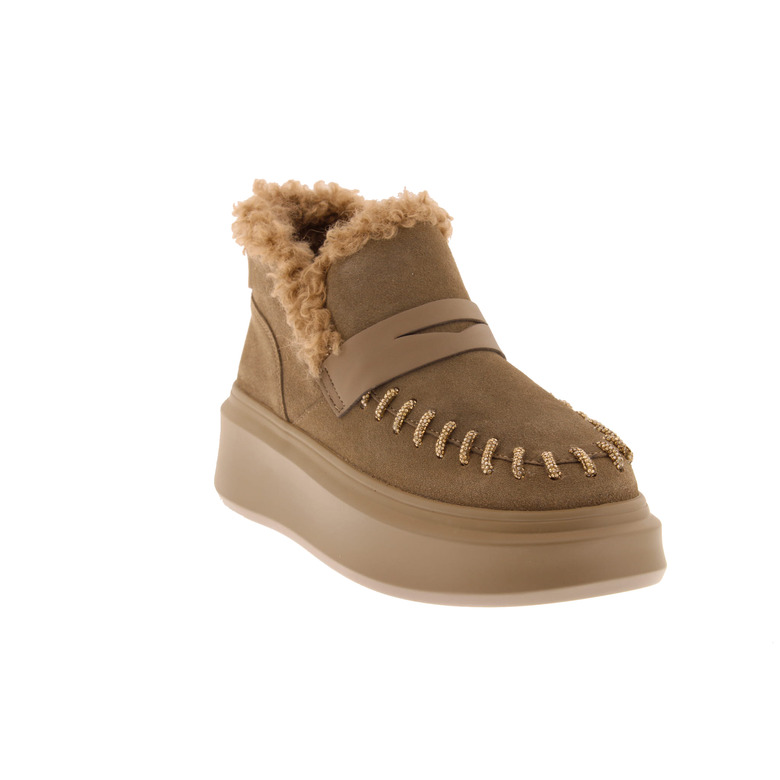 Tosca Blu enkellaarsjes taupe 2