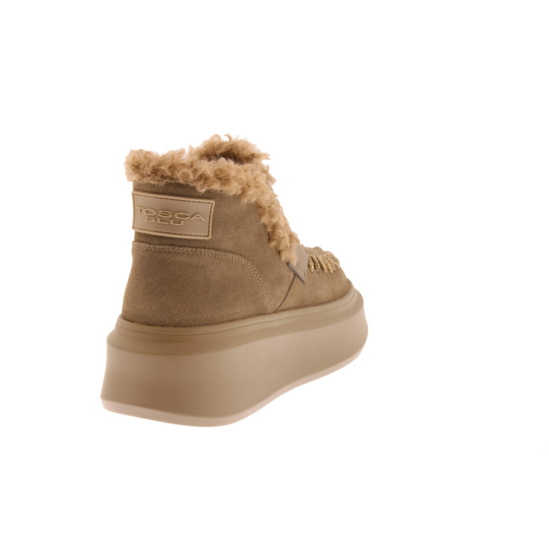 Tosca Blu enkellaarsjes taupe 4