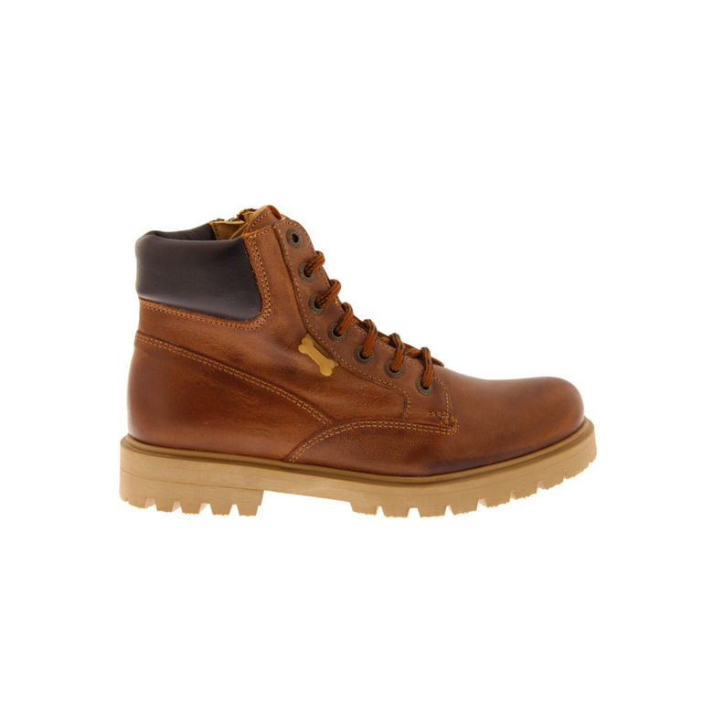 Stones And Bones hoge schoenen cognac 1