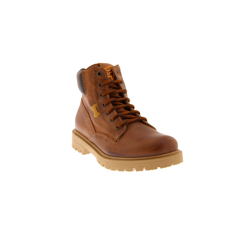 Stones And Bones hoge schoenen cognac 2