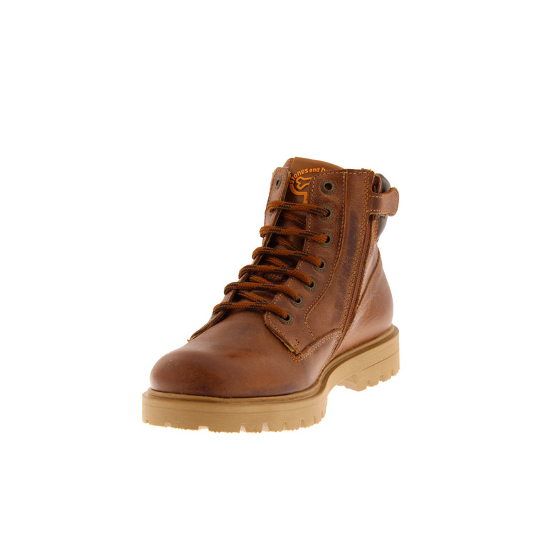 Stones And Bones hoge schoenen cognac 3