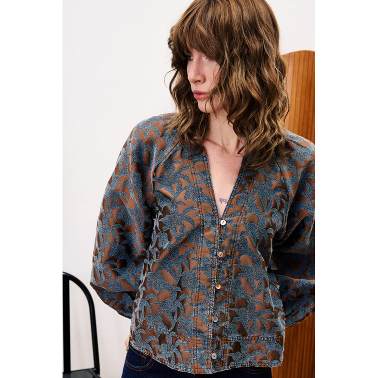 Frnch blouse bruin 2