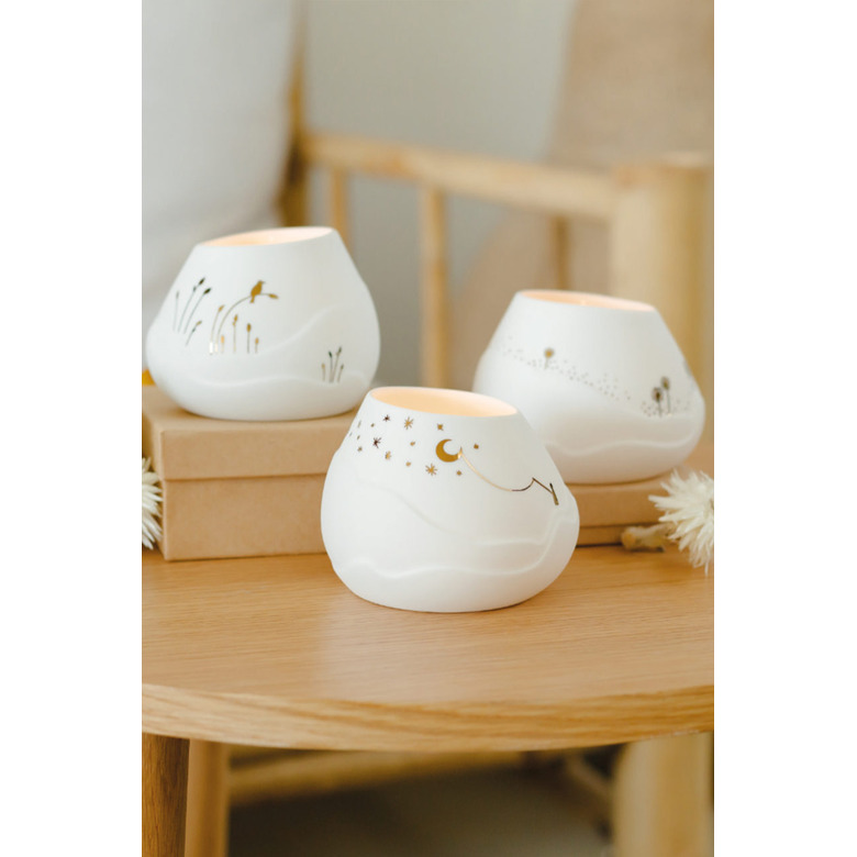 Rader theelichtje / kandelaar wit 2