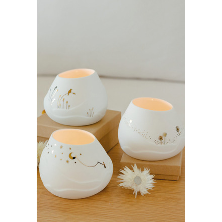 Rader theelichtje / kandelaar wit