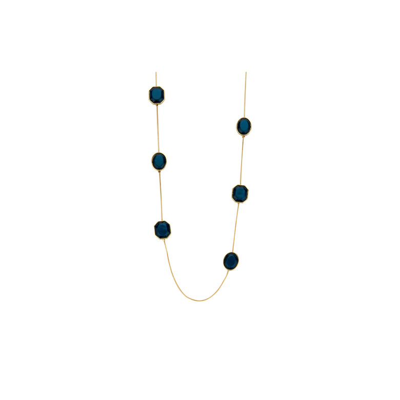 Les Cordes halsketting blauw 1