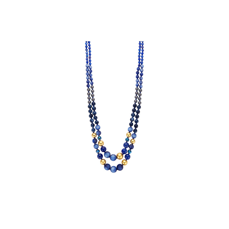 Les Cordes halskette blau 1