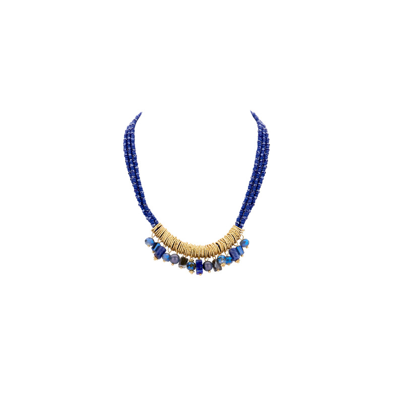 Les Cordes halskette blau 1