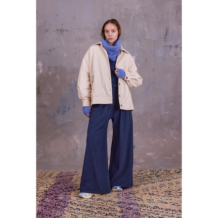 Nathalie Vleeschouwer echarpe bleu