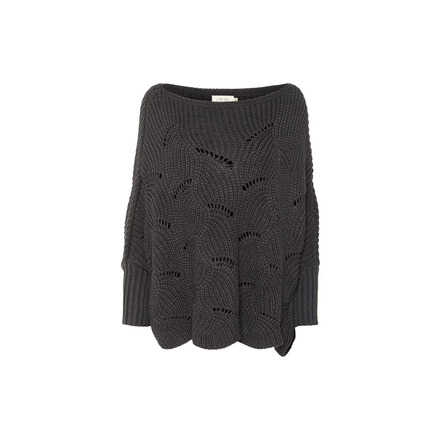Cream poncho zwart