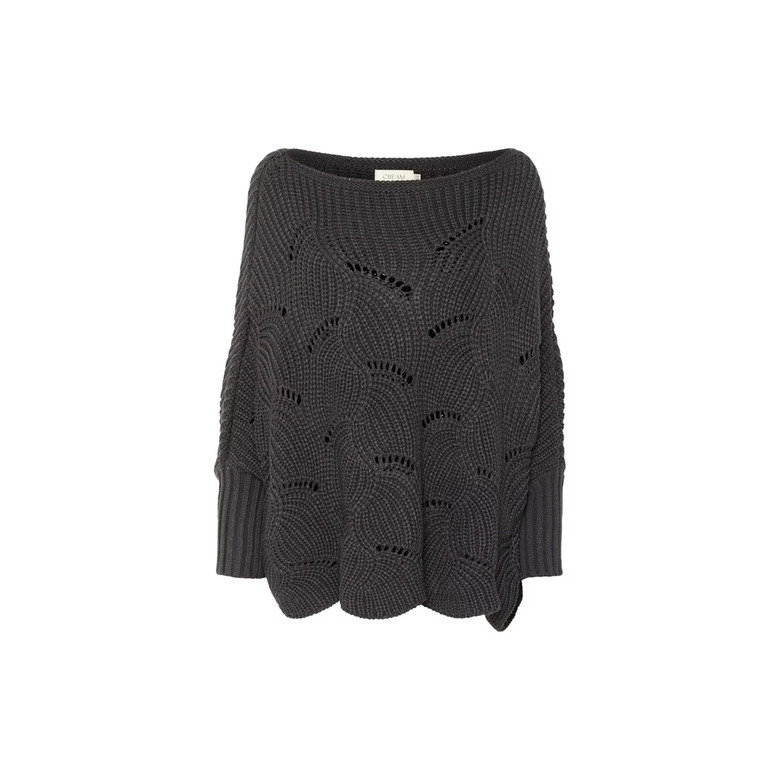 Cream poncho zwart 1