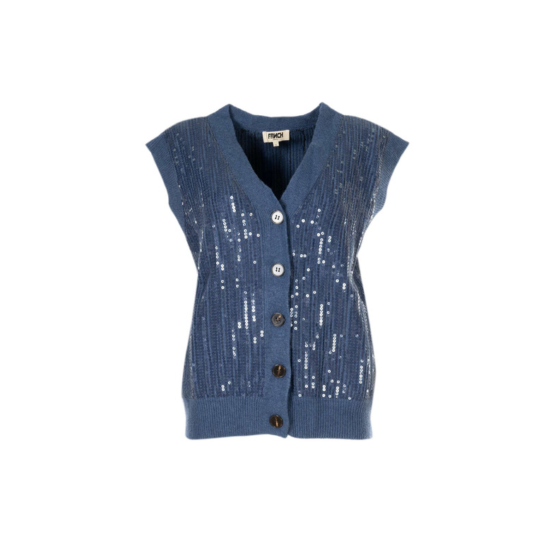 Frnch cardigan blauw 1