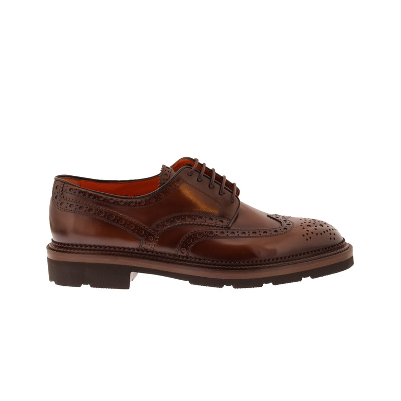 Santoni lace shoes cognac 1