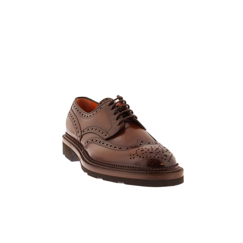 Santoni lace shoes cognac 2