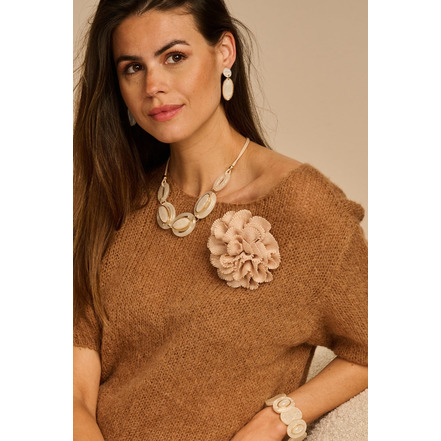 Les Cordes broche beige