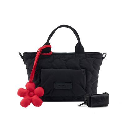 Seidenfelt handtasche schwarz