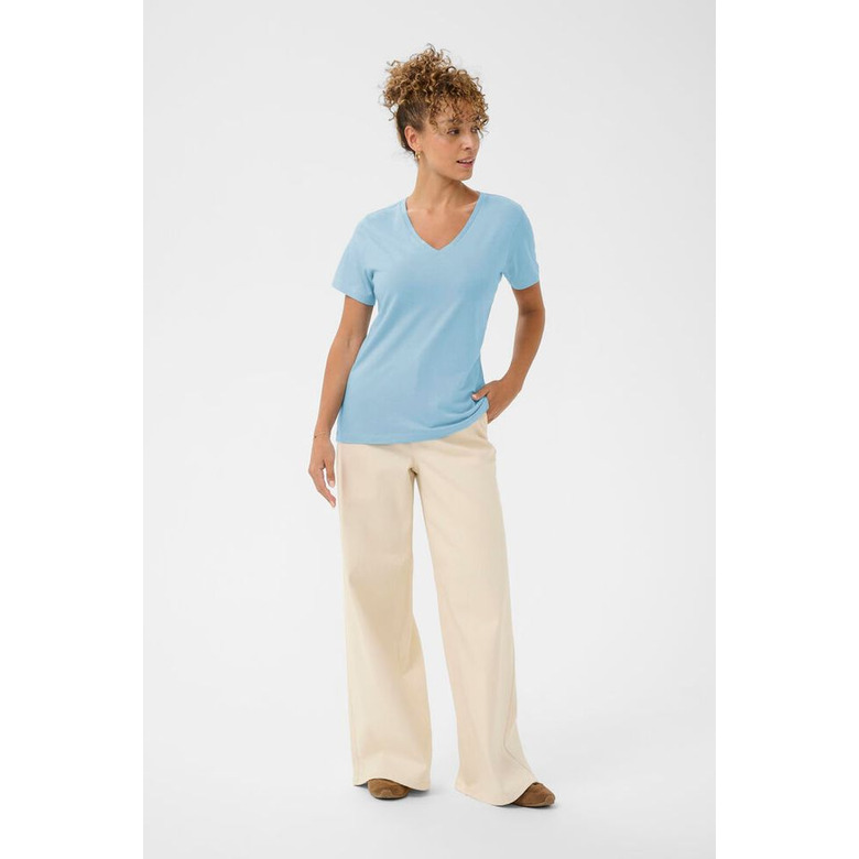 Cream t-shirt blauw 2