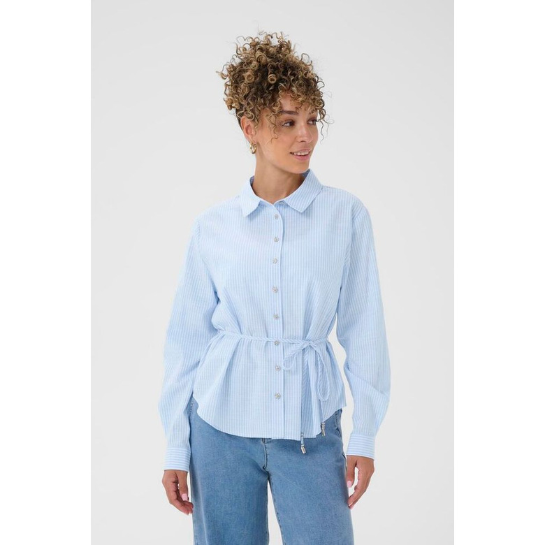 Cream blouse blauw 2