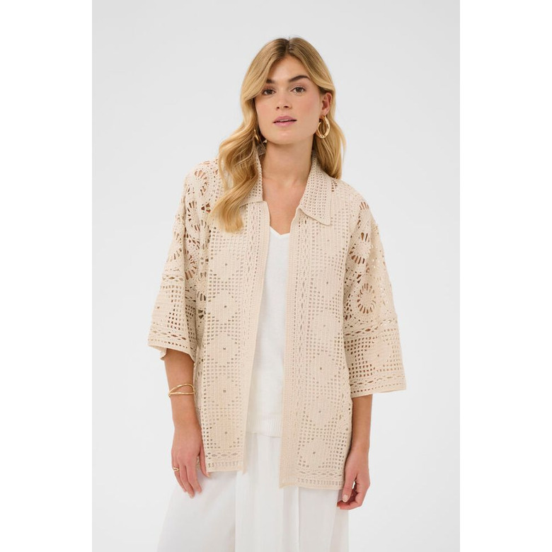 Cream strickjacke beige 2