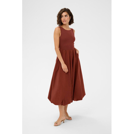 Kaffe jurk bruin