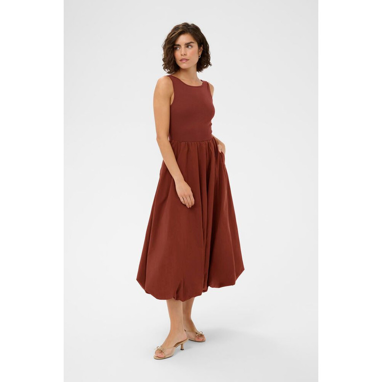 Kaffe jurk bruin 2
