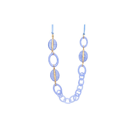 Les Cordes halsketting blauw